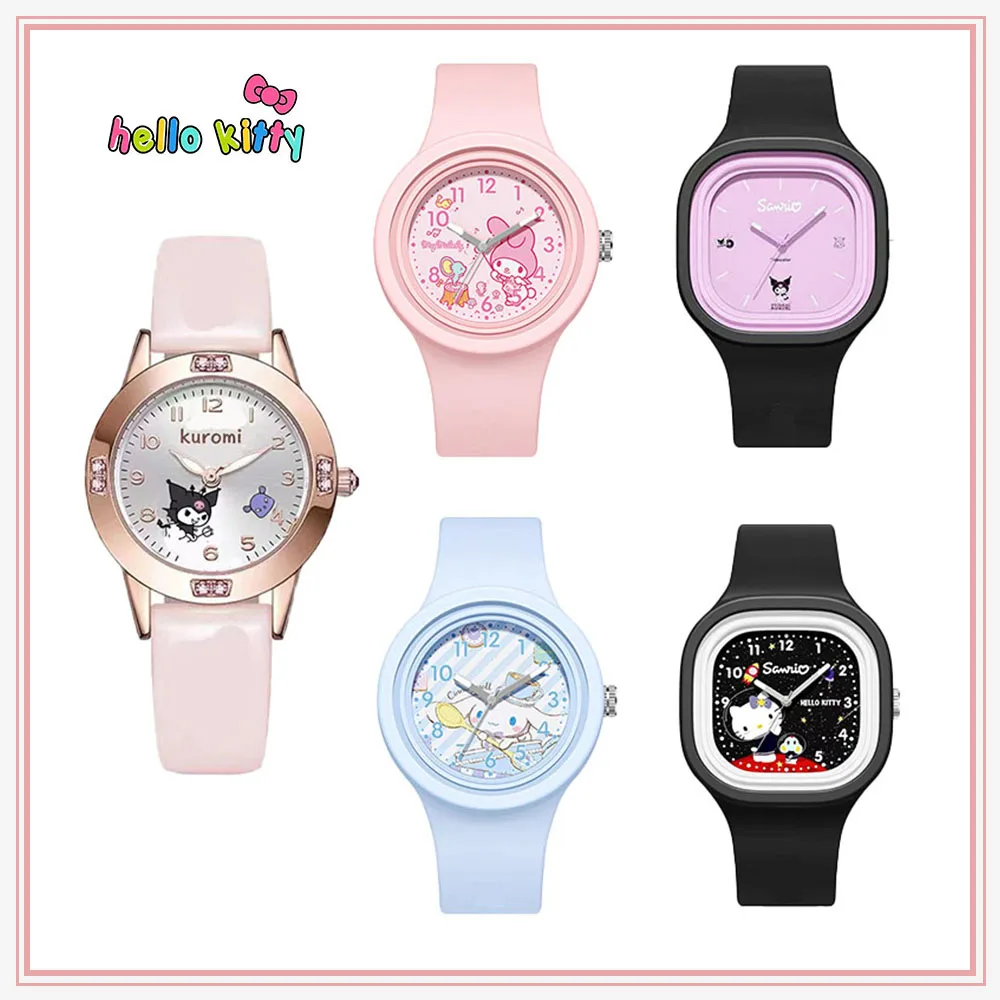 

AnimeSanrio HelloKitty Watch Kawaii Cute Kuromi Cinnamoroll Doll Glow Wrist Watch Waterproof Sports Casual Student Gift New