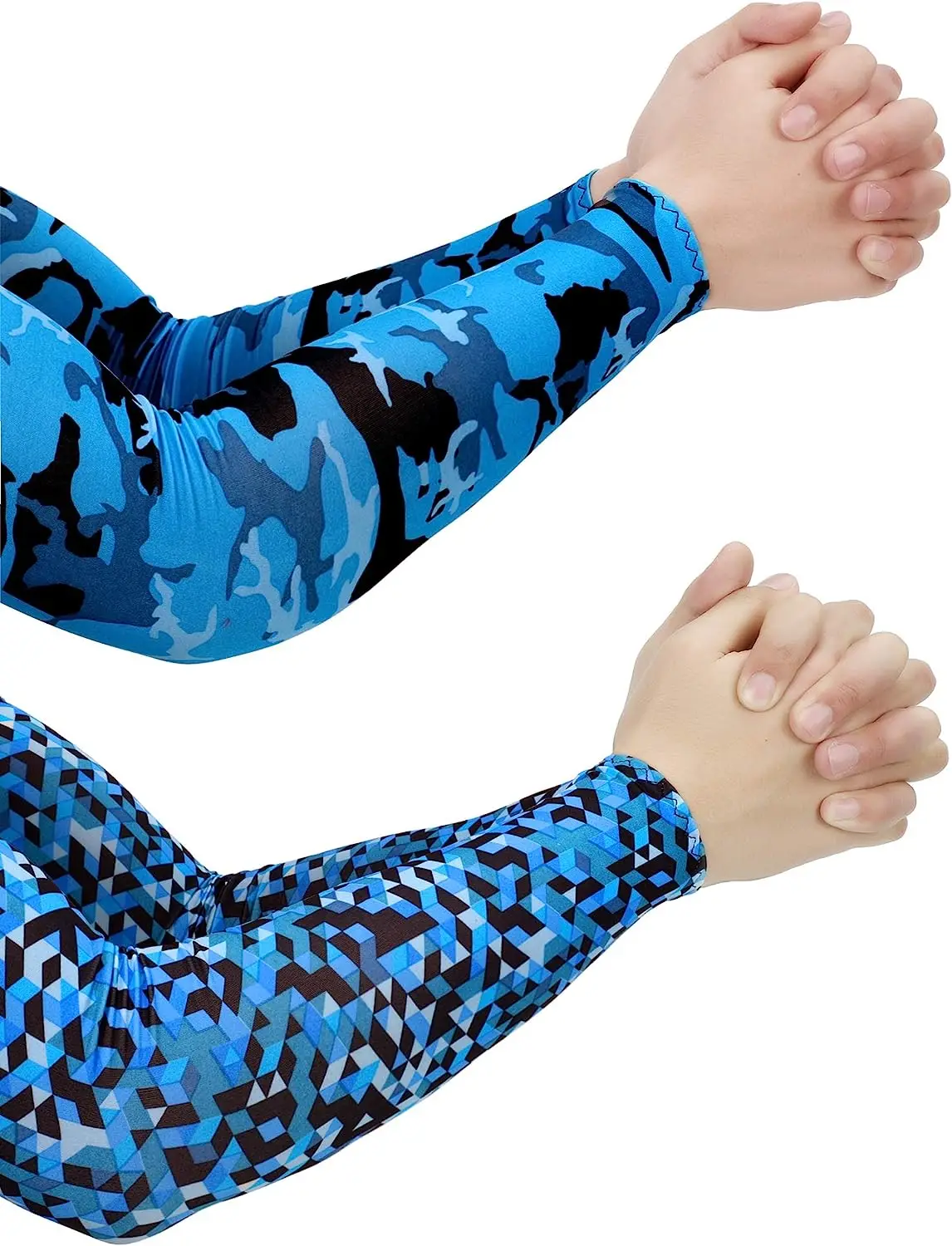Unisex Cooling Arm Sleeves Cover Women Men Sports Running UV Sun Protection Outdoor Fishing Cycling Sleeves 2Pcs