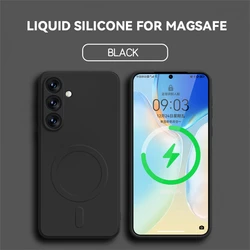 Magnetic Liquid Silicone Case with TPU Cover for Sam S24 FE (Black GJ CC)