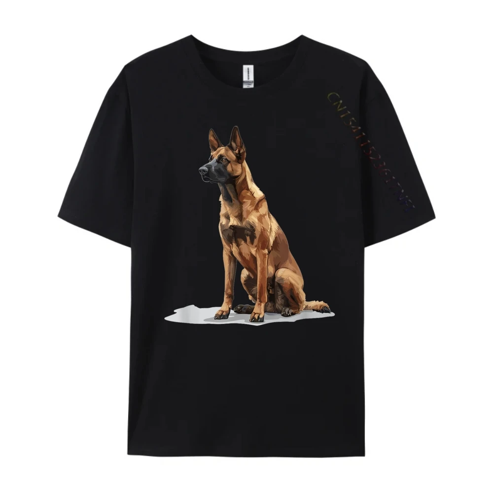 Belgian Malinois Dog Breed Graphic Tees Newest Crewneck Classic Short Sleeve Cotton Fabric Men T Shirt Geek Tee Shirts Belgian Malinois Dog Breed Graphic black