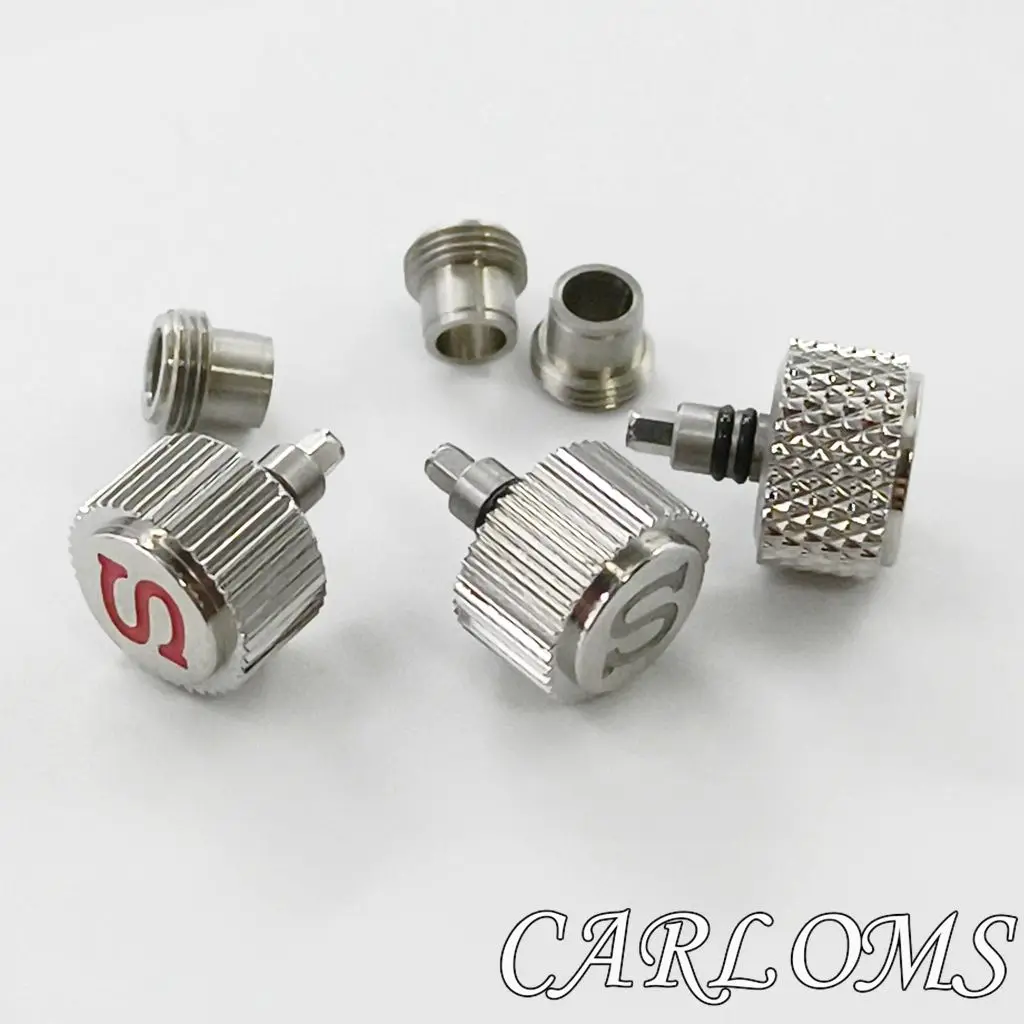 NH34 NH35 NH36 4R35 4R36 7S26 SKX007 SKX009 Movement Silver Stainless Steel Watch Crowns Watch Parts Replacement S Crown TOP