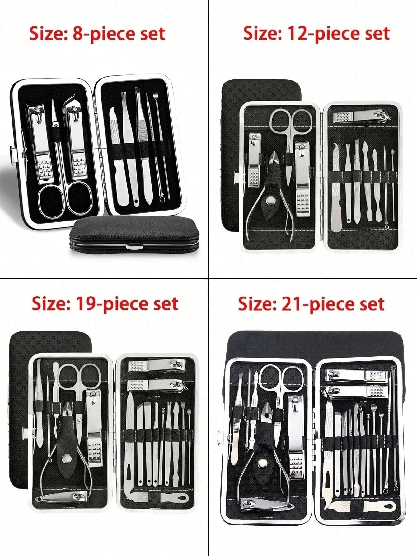 Manicure Pedicure Kit Nail Clippers Set Professional Grooming Kit With Travel Case