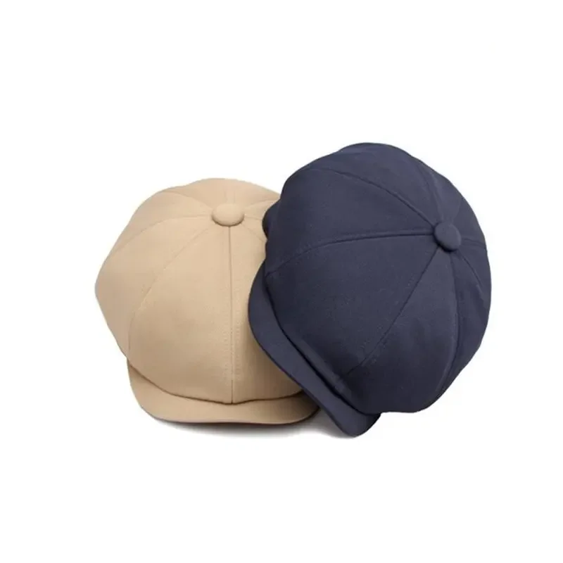 Newsboy Cap LDSLYJR Four Seasons Polyester Solid Newsboy Caps Flat Octagonal Peaked Cap Men and Women Painter Beret Hats 135 beret hat newsboy cap newsboy hat