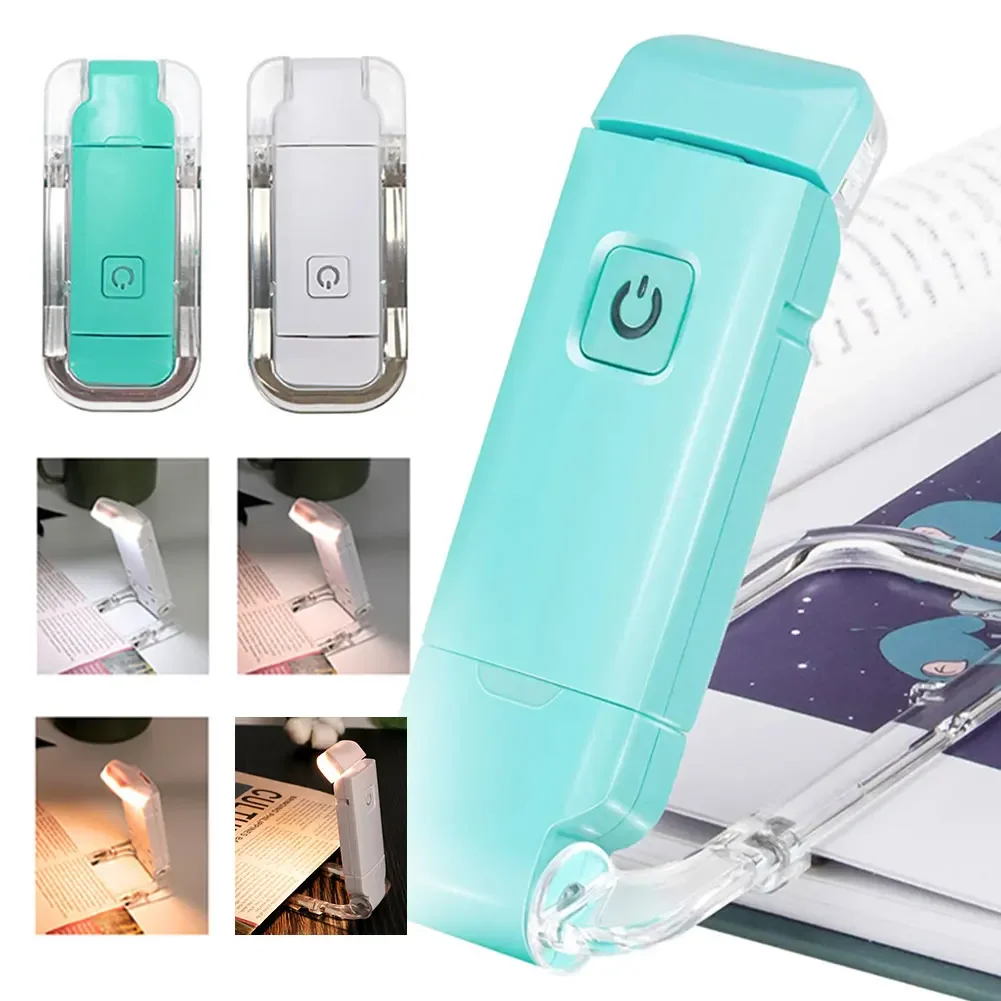 Mini LED Clip Book Light USB Rechargeable Book Reading Light Brightness Adjustable Eye Protection Portable Bookmark Read