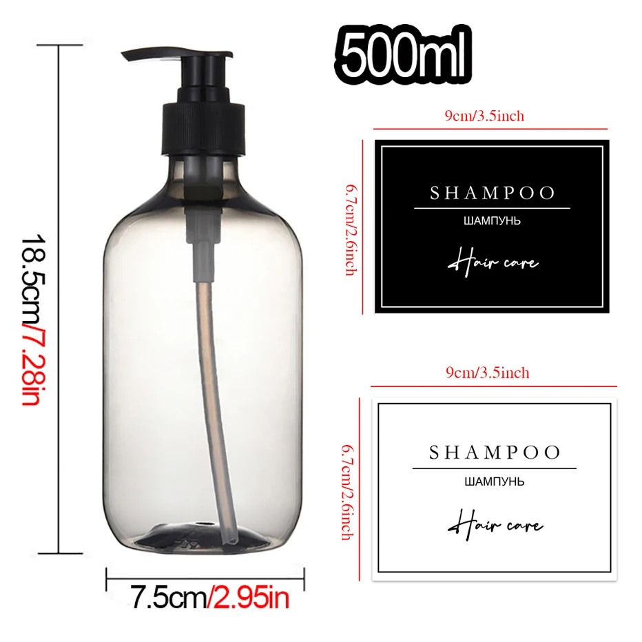Soap Dispenser Refillable Bottle 500ml For Bathroom Kitchen