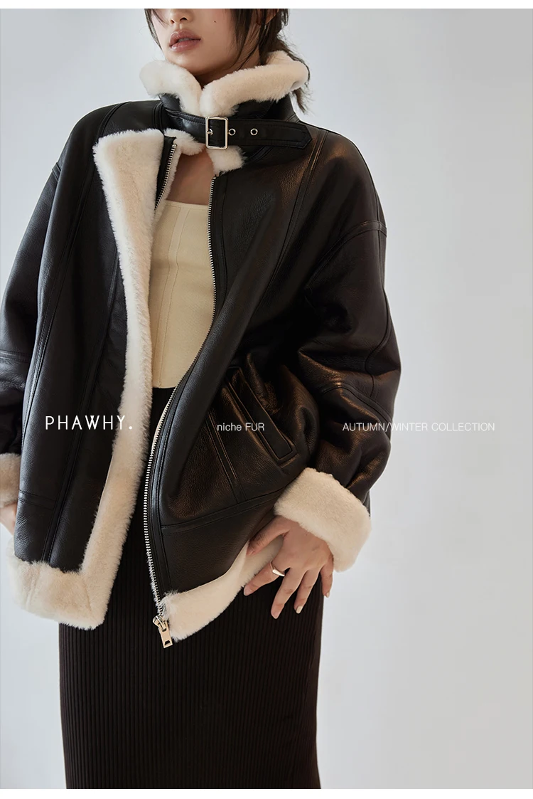 

2023Hot Sale Natural Fur Jacket Women's Medium Long Real Fur Motorcycle Clothes Sheep Shearing Coat Women Winter Lamb Fur Coat ш