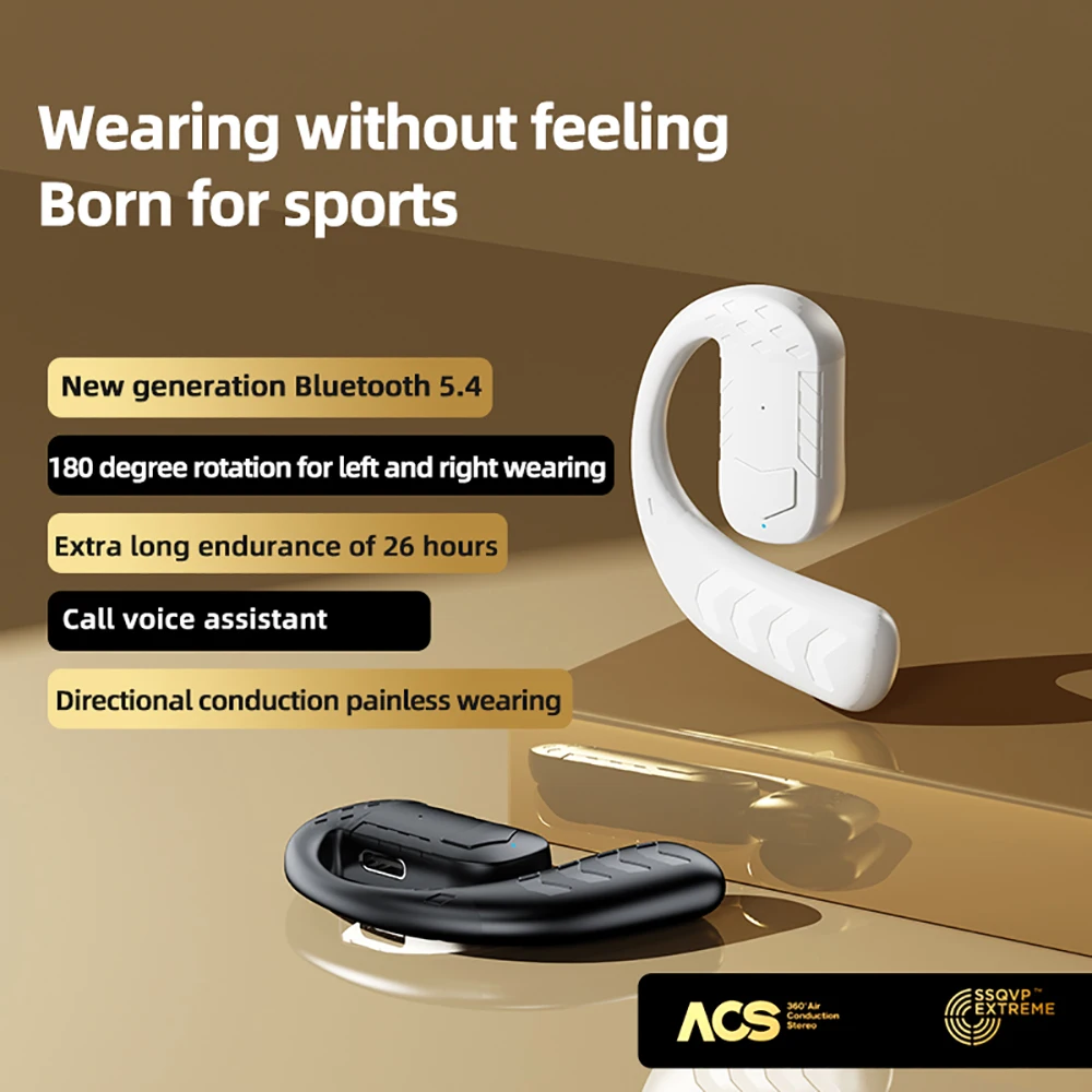 Bluetooth 5.4 Wireless Earbuds monaural digital display sports wireless headphones noise cancellation For All Smartphones