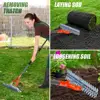 Weeding Steel Thatch Rake with Adjustable Double-Sided Rake Tine Detachable Long Handle Garden Grass Grooming Rake for Lawn 2