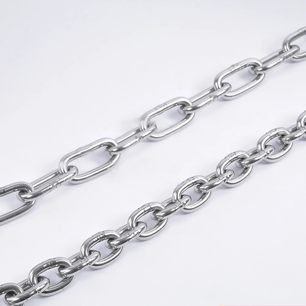 1 Meter 304 Stainless Steel Outdoor Long Short Link Chain Waterproof and Anti-rust For Lifting Binding
