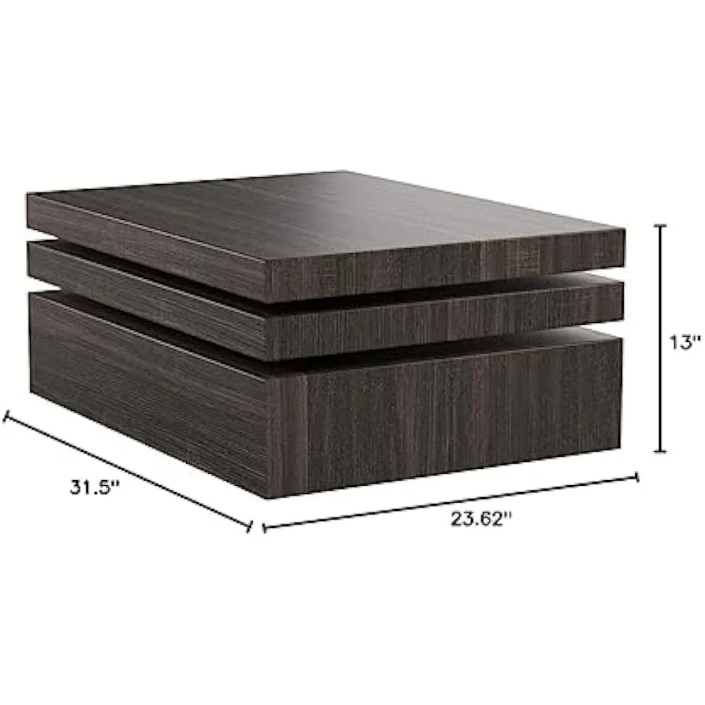 Modernesque Rotating Coffee Table, Black, 23.62 in x 31.5 in x 13 in  coffe tables 3