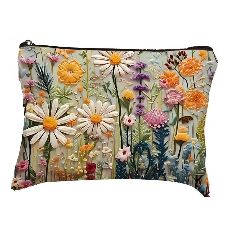 Boho 빈티지 양면 인쇄 화장품 가방 여성을위한 여행 세면 용품 가방 대용량 메이크업 가방 보관 가방 선물