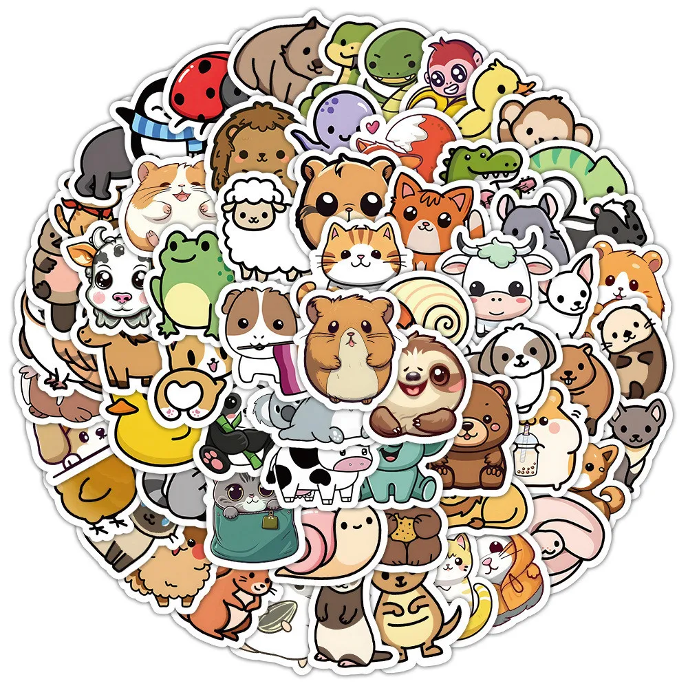 100PCS Cartoon Puzzle Cute Animal Graffiti Stickers for Helmet Bicycle Hand Account Pencil Case Decals LanLanStickersWorld