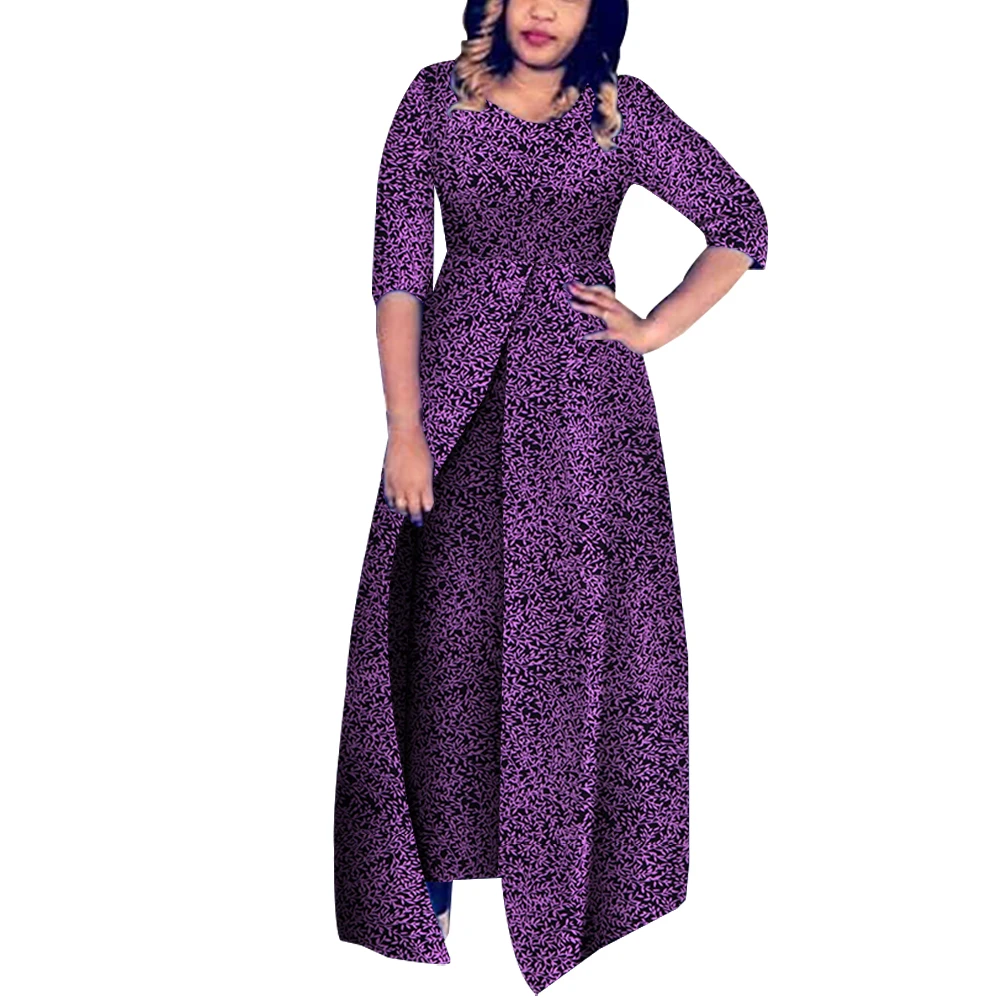 Customize African Women Clothes Jumpsuit Bodysuit Half Sleeve Trousers Women Party Clothing Long Jumpsuits Trousers KG688