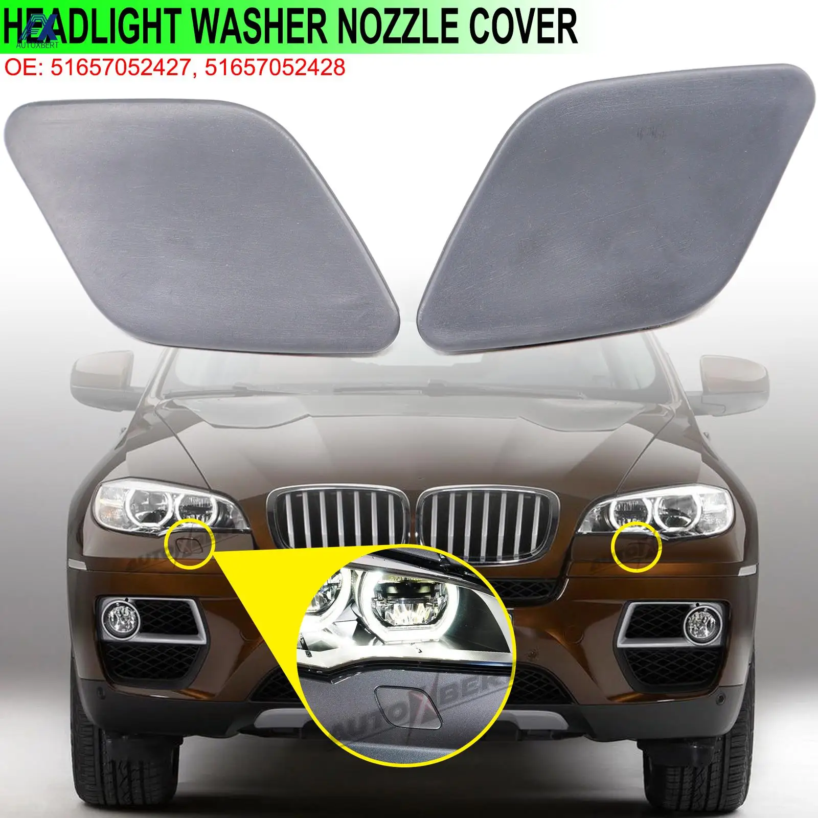 For BMW BMW X6 E71 E72 2008 2014 Headlight Washer Headlamp Unprimed RH