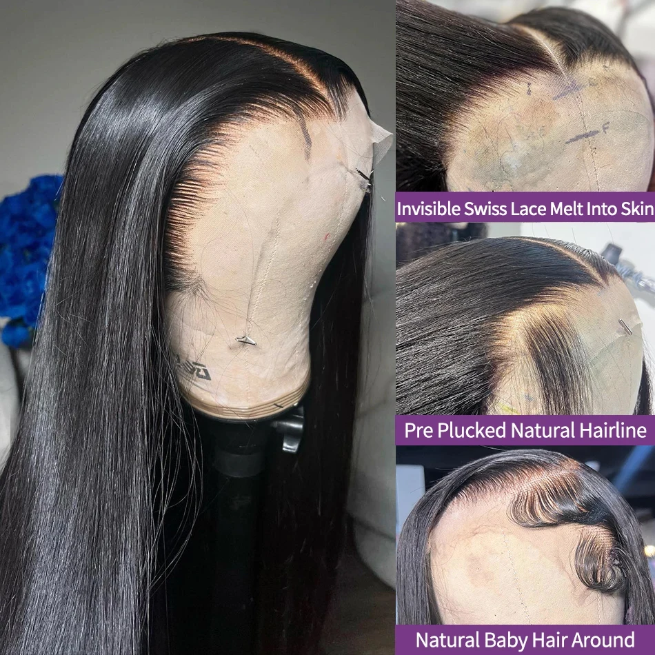 250% 360 Full Lace Wig Glueless Wigs Human Hair Lace Frontal Wig Straight HD Human Hair Wigs 13X4 HD Frontal human hair lace frontal