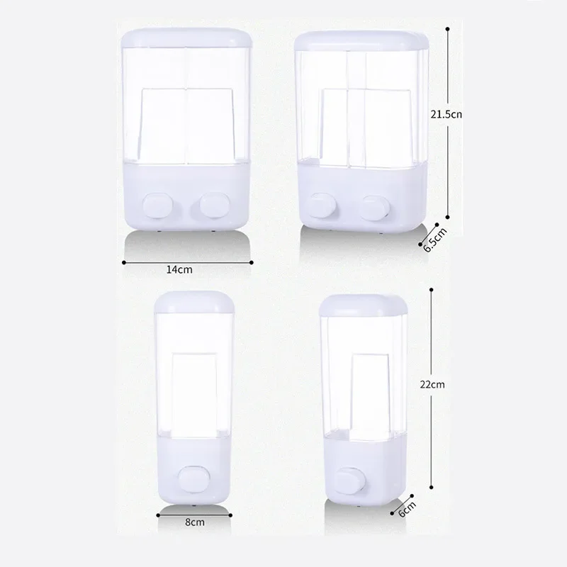New Bathroom Non-punching Manual Press Soap Dispenser Wall Hanging Traceless Paste Disinfectant Bottle Transparent Divided 6