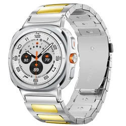 Premium Stainless Steel Metal Strap Replacement Bracelet for Ultra 47mm - Ultra2 (Silver Gold)