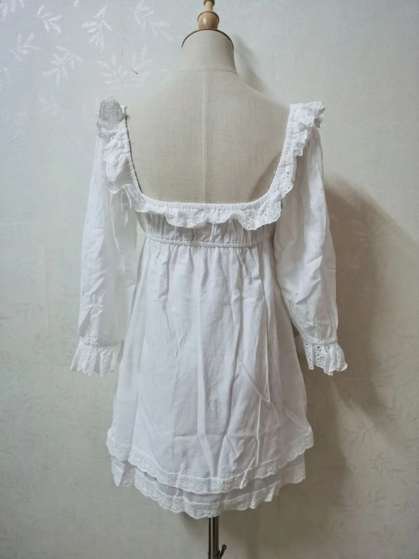 2022 Retro Hollow Out Embroidery Ruffles Square Collar Mini Dress White Puff Sleeve Women Elastic Ruched Waist Holiday Robe - AliExpress 200000345 2022 Retro Hollow Out Embroidery Ruffles Square Collar Mini Dress White Puff Sleeve Women Elastic Ruched Waist Holiday Robe - AliExpress 200000345