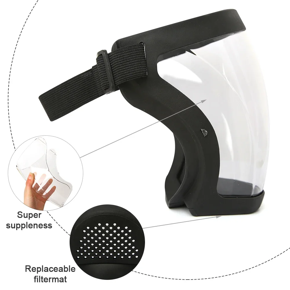 Windproof Transparent Protective Full Face Shield Facial Mask Adult Anti-splash Facial Mask Anti-dust Moto Cycling Shield work protection mask