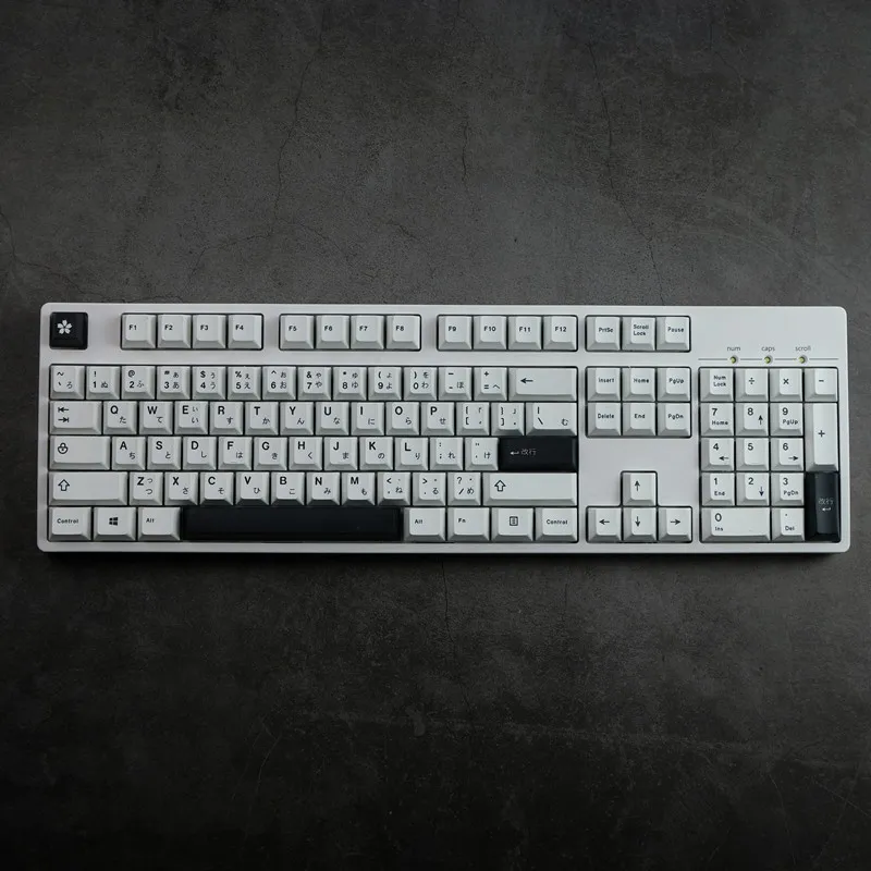 Minimalista Branco e Preto Estilo PBT Keycaps,