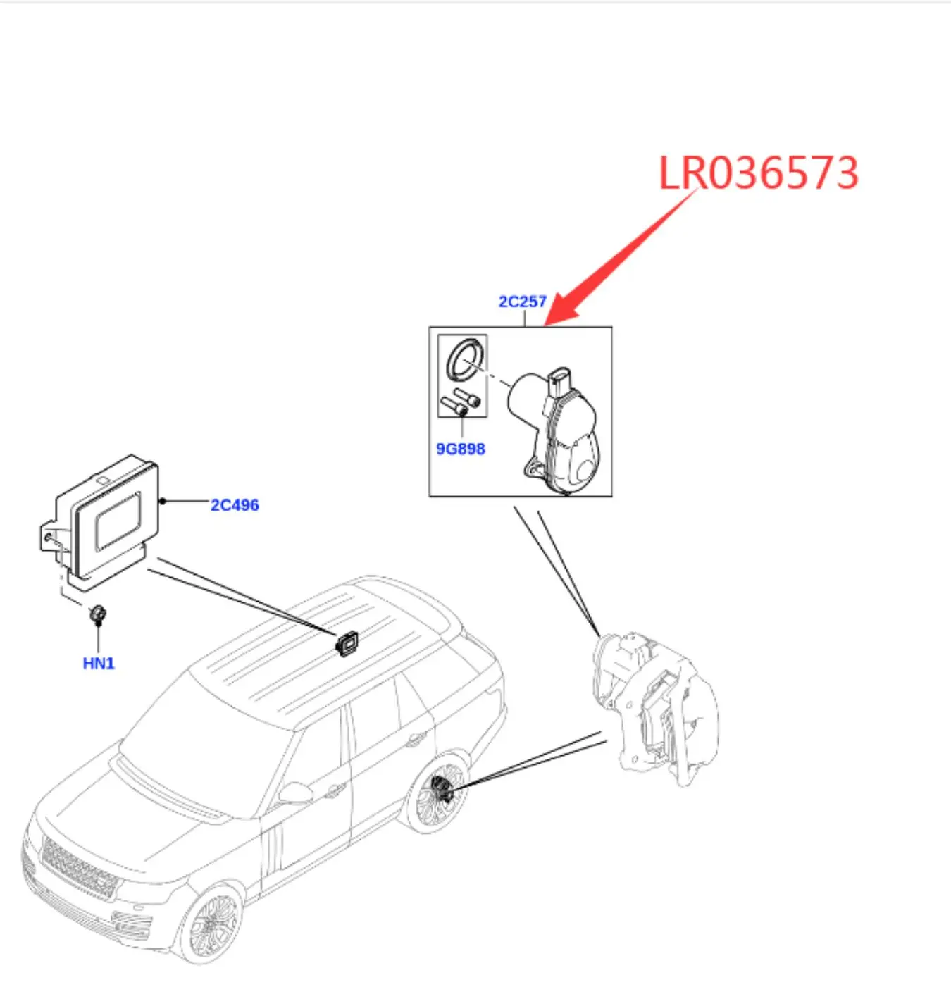 The Land Rover parking brake motor is suitable for Range Rover Administration 13-17L405 Sport 14-18L494 LR036573