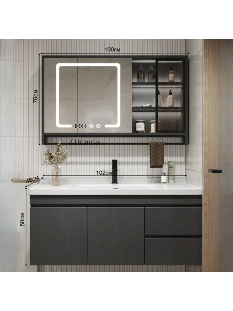 Simple Bathroom Cabinets Multifunction Wall-mounted Fog Removal Smart Mirror Cabinets Luxury Furniture Mueble Lavabo