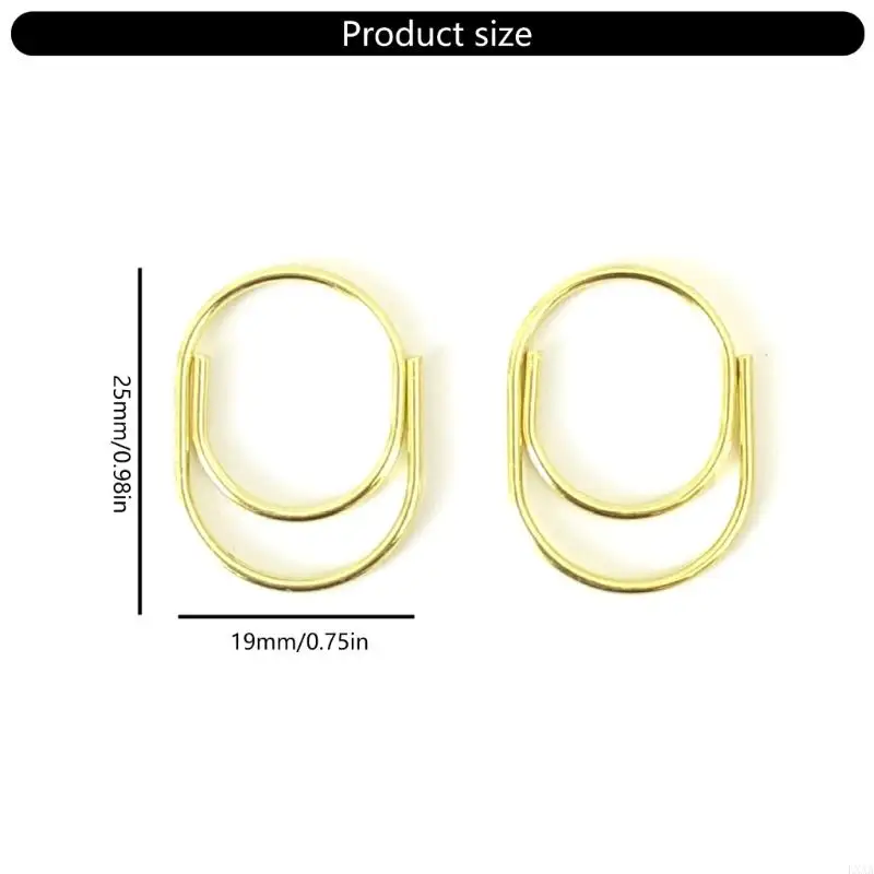 LXAA 24Pcs 다채로운 종이 클립 25x19mm 스테인레스 스틸 종이 클립 파일 클램프 책 페이지 마커 클립 사무실 학교