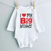 Heart Pattern&I Love My Big Brother Baby Jumpsuit Cute Newborn Long Sleeve Bodysuit Round Neck Girl Boy Jumpsuit As Gift To Baby 3
