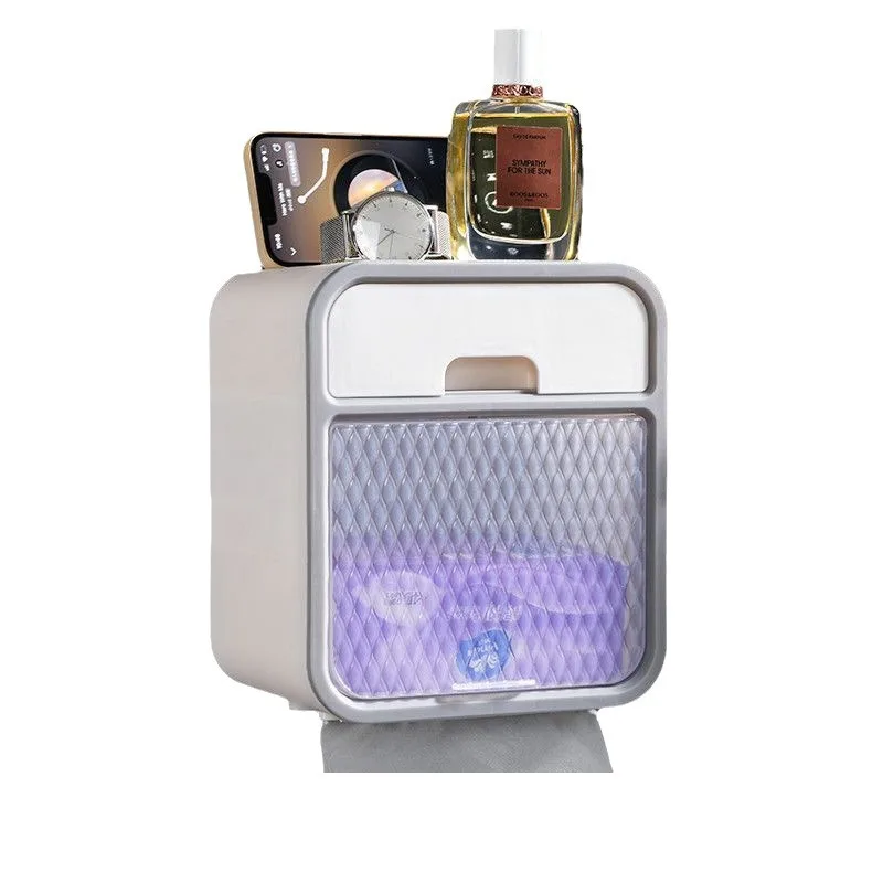 Toilet paper holder wall mounted tissue box non perforated bathroom storage rack storage rack paper towel holder