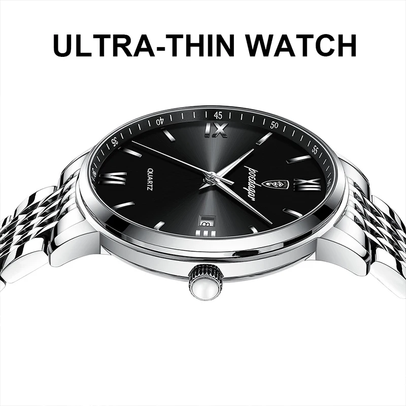 POEDAGAR Luxury Sports Men’s Wristwatch Stainless Steel Waterproof Date Man Watch High Quality Casual Fashion Quartz Men Watches BEST SELLERS