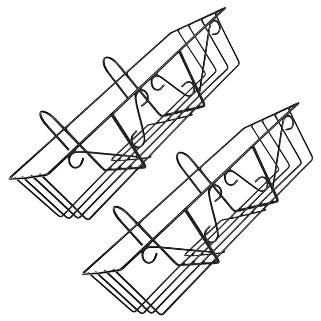 2 Db Erkély Ültetvényes Polc Tartó Virágcserép -Tároló Állvány Tálak Kültéri Ingyenes Szerelt Kerti Kosarak Vasruhák - Image 3