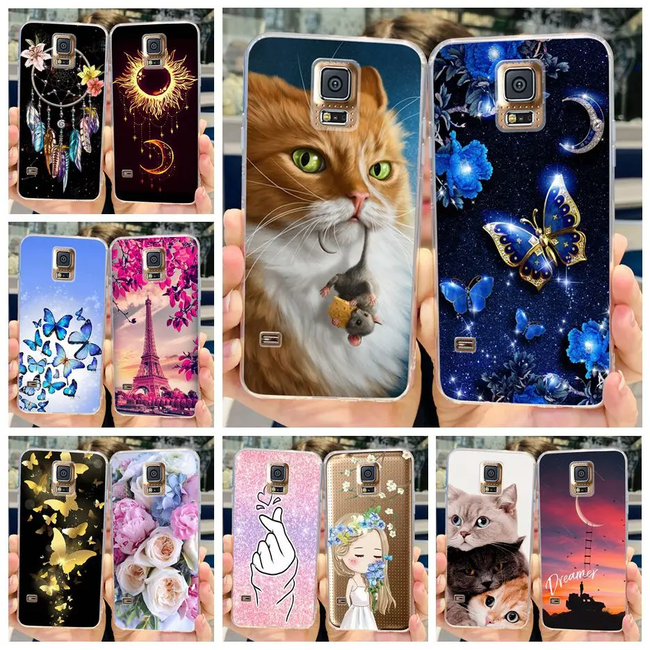 Per Samsung Galaxy S5 Custodia G900F G900I G900M G900A G900T Custodia Morbida In Tpu Con Copertura Verniciata Carina Per Samsung S5 S 5 Galaxys5 Bags