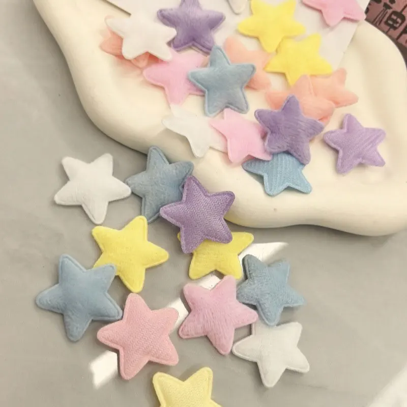 60개 초음파 엠보싱 펠트 별 패드 아플리케 DIY 장갑 모자 별 액세서리 패치
