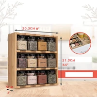 Glass Storage Jars with Bamboo Bracket, Seasoning Tank, Sealed Glass Bottle, Kitchen Bottle, 50ml, 12 Units 2