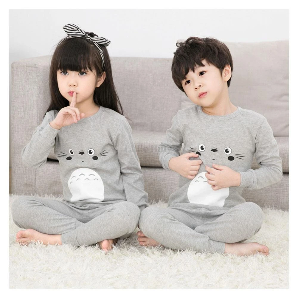 Spring Autumn Long Sleeve Cotton Boys Pajamas Sets Totoro Pyjamas Kids Pijamas for Teenager Teens Sleepwear for 8 10 12 14 Years cotton pajama sets