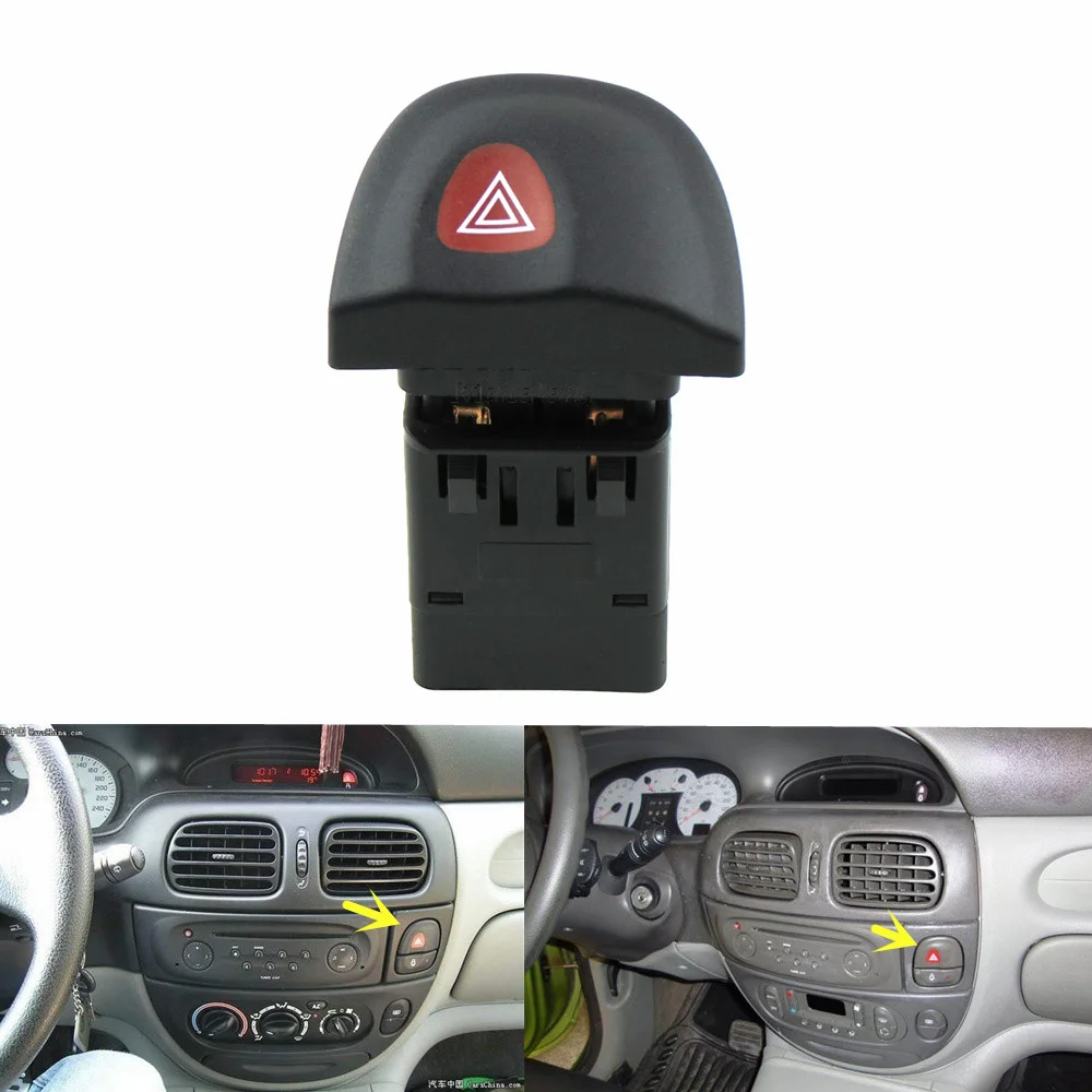 Indicatore Di Pericolo Di Emergenza Pulsante Interruttore Luce Doppio Flash Per Renault Megane I Ba0, Ba1, Da0, Da1, Ea0, Ea1, Ka0, Ka1