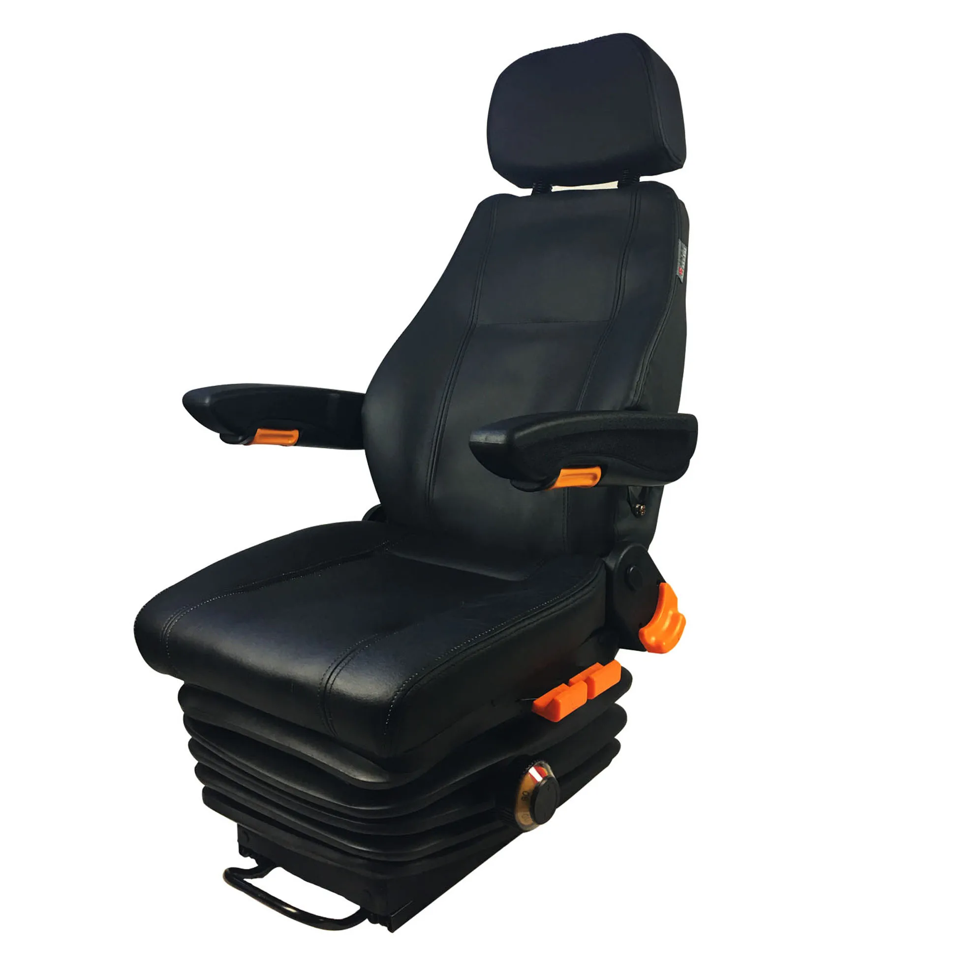 

Mechanical suspension damping seat engineering mechanical car seat with armrest headrest Double lock slide rail