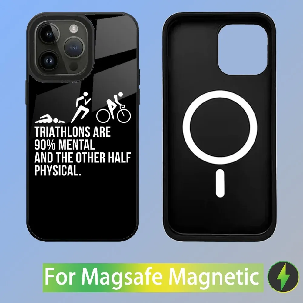 Triathlon Swim Bike Run Tri Life Phone Case with Magnetic Wireless Charging