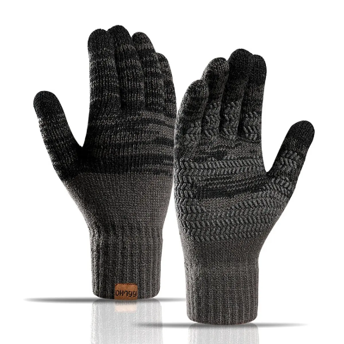 Warm Gloves Men Women Thicken Wool Cashmere Winter Autumn Male Mitten Touch Screen Solid Color Warm Knitted Business warm gloves,full finger gloves,male gloves