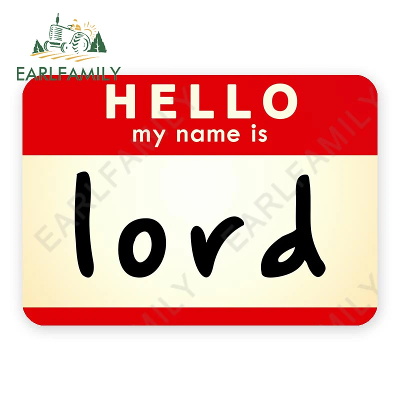 EARLFAMILY 13cm x 7.7cm for Hello My Name Is Daddy Car Stickers Laptop Waterproof Windshield Occlusion Scratch Anime VAN Decal