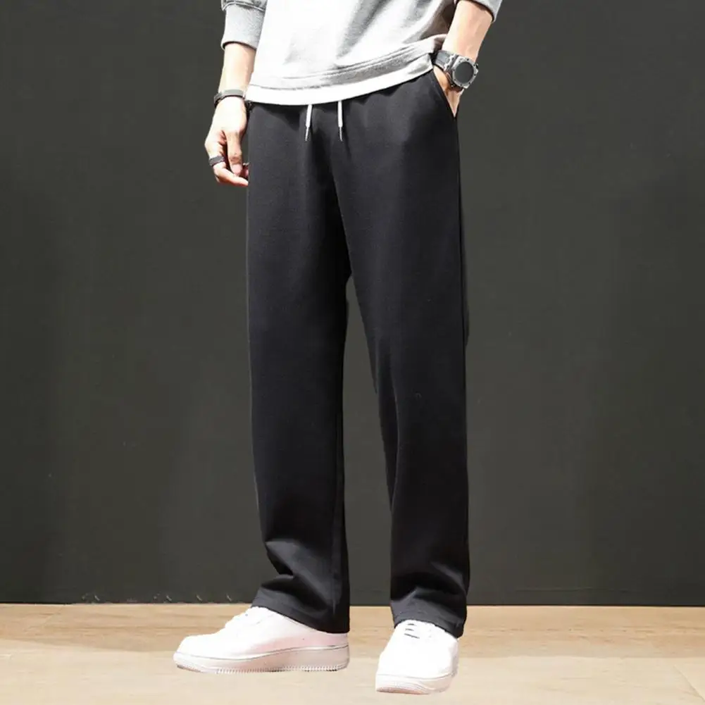 Description Picture 6 of itemAutumn Men Jogger Pants Loose Wide Leg Casual Sweatpants Elastic Waist Drawstring Pockets Sport Pants Men's Clothing