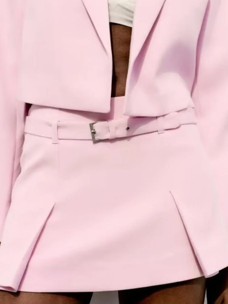 

Женские летние шорты, юбки, новинка 2024, повседневные милые однотонные женские элегантные уличные шорты с высокой талией и поясом, одежда