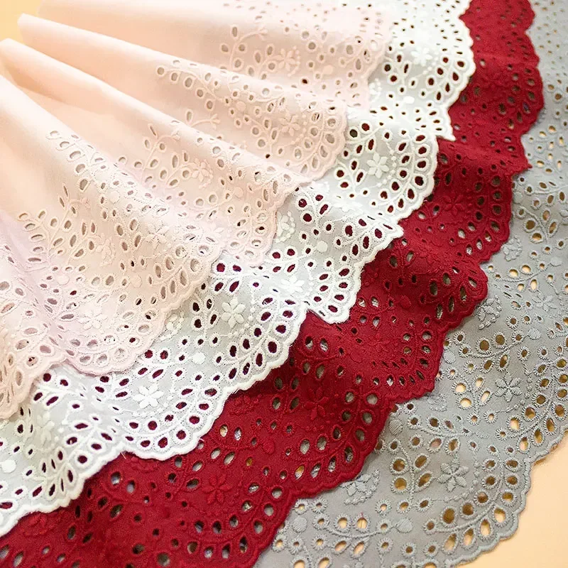 Exquisite Off white Cotton Embroidery Lace Openwork Cotton Cloth DIY Clothing Accessories Curtains width 20cm RS429 3-5yards/lot lace fabric lace garment accessories lace sewing supplies lace accessories lace sewing accessories clothing accessories clothing craft accessories
