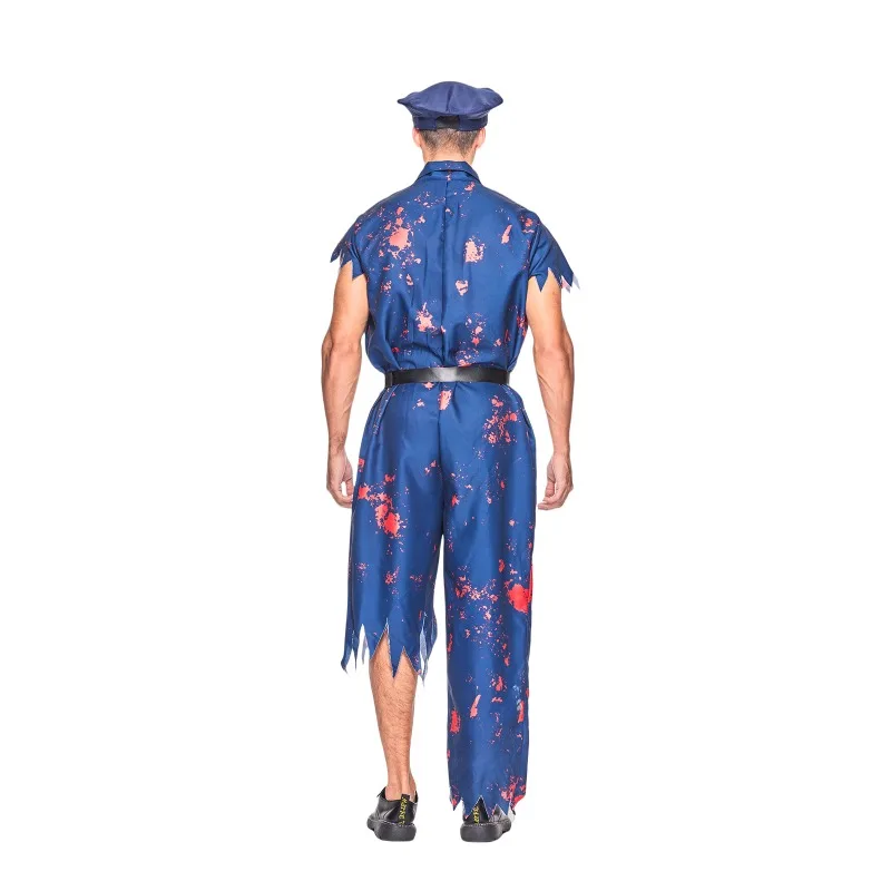 Déguisement Policier Zombie Homme avec Chapeau et Ceinture – photo 5