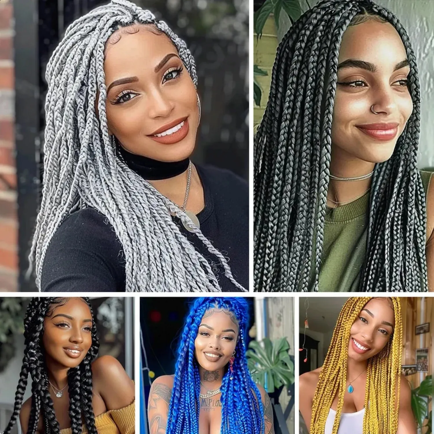 100% Brazilian Wool Hair Acrylic Yarn for African Braids/Senegalese Twist/Faux Locs/Wraps with Crochet Hook Synthetic Fiber Hair 6