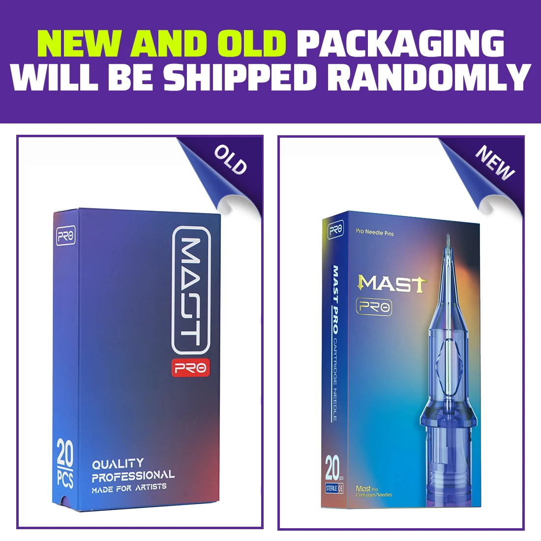 Mast Pro Tattoo Cartridges - Disposable Round Liner Needles 018-040mm