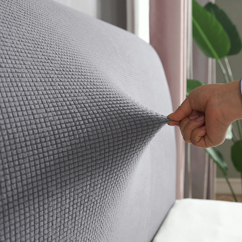 Thicken Elastic Bed Head Covers Solid Color Polar Fleece Back Protection Dust Home Hotel Banquet Long Back Chair Cover Plain bed headboard cover