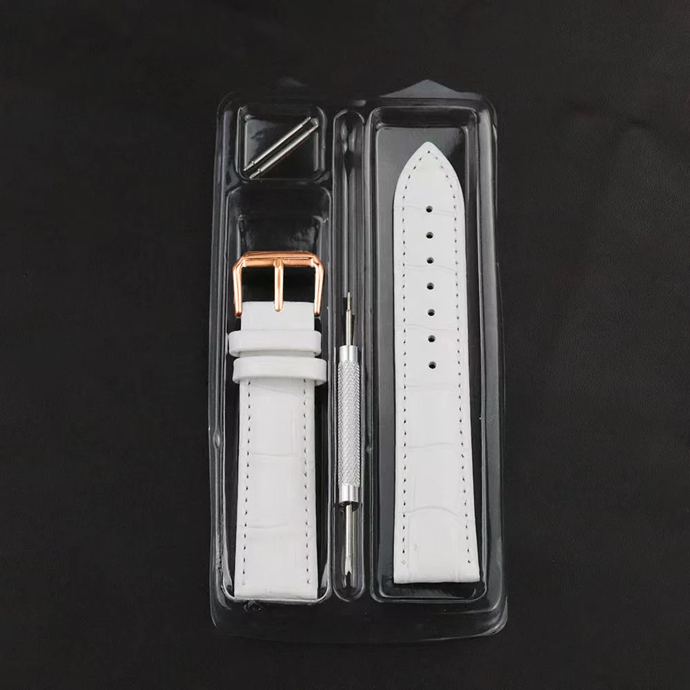 Premium Genuine Leather Watch Strap in Green, Purple, and Blue with Gift Box