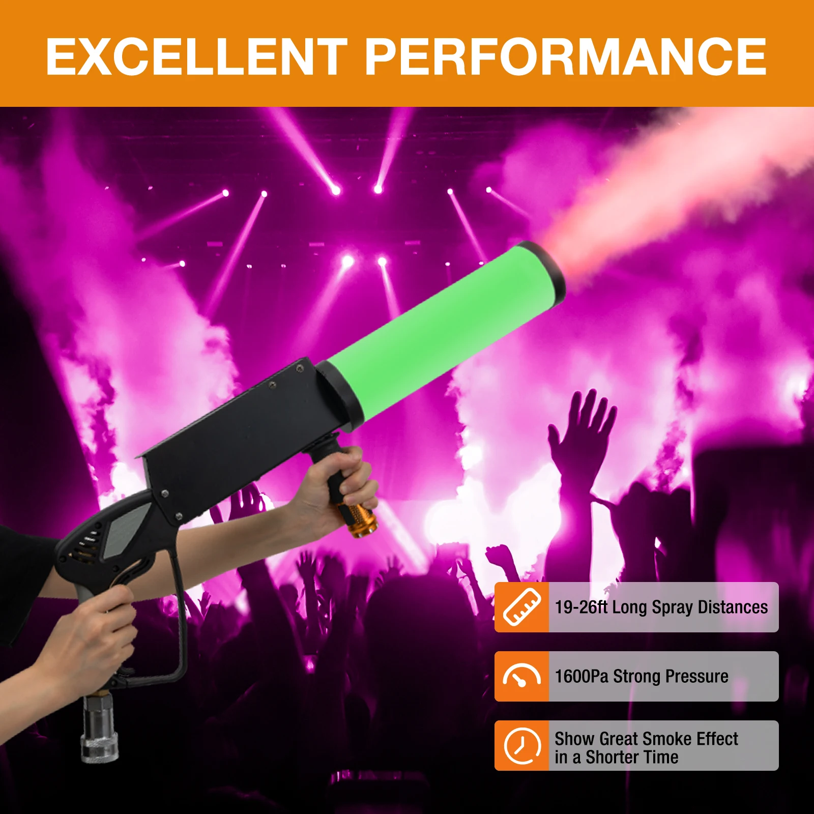 

Stage Handheld LED CO2 Fogger Gun Pistol Cryo Fog Stage Effect Dry Ice Machine Manual Control Jet Machine With 3m CO2 Hose