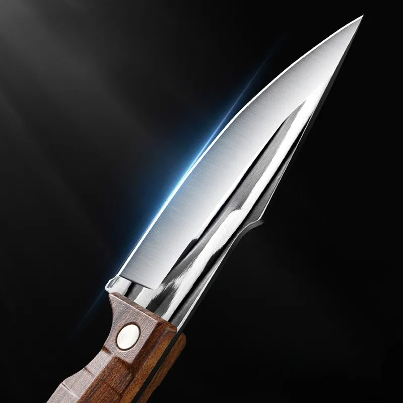 kitchen knives Outdoor Cutting Knife Hand-forged High-hardness Fine Steel Cutting Tool Forging Shaving Bone Knife Household Meat Eating